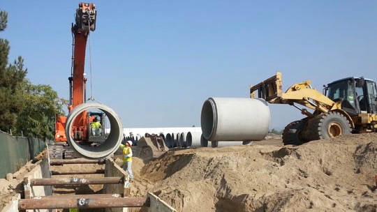 LBS provides engineering design for drainage pond and pipe repairs and maintenance